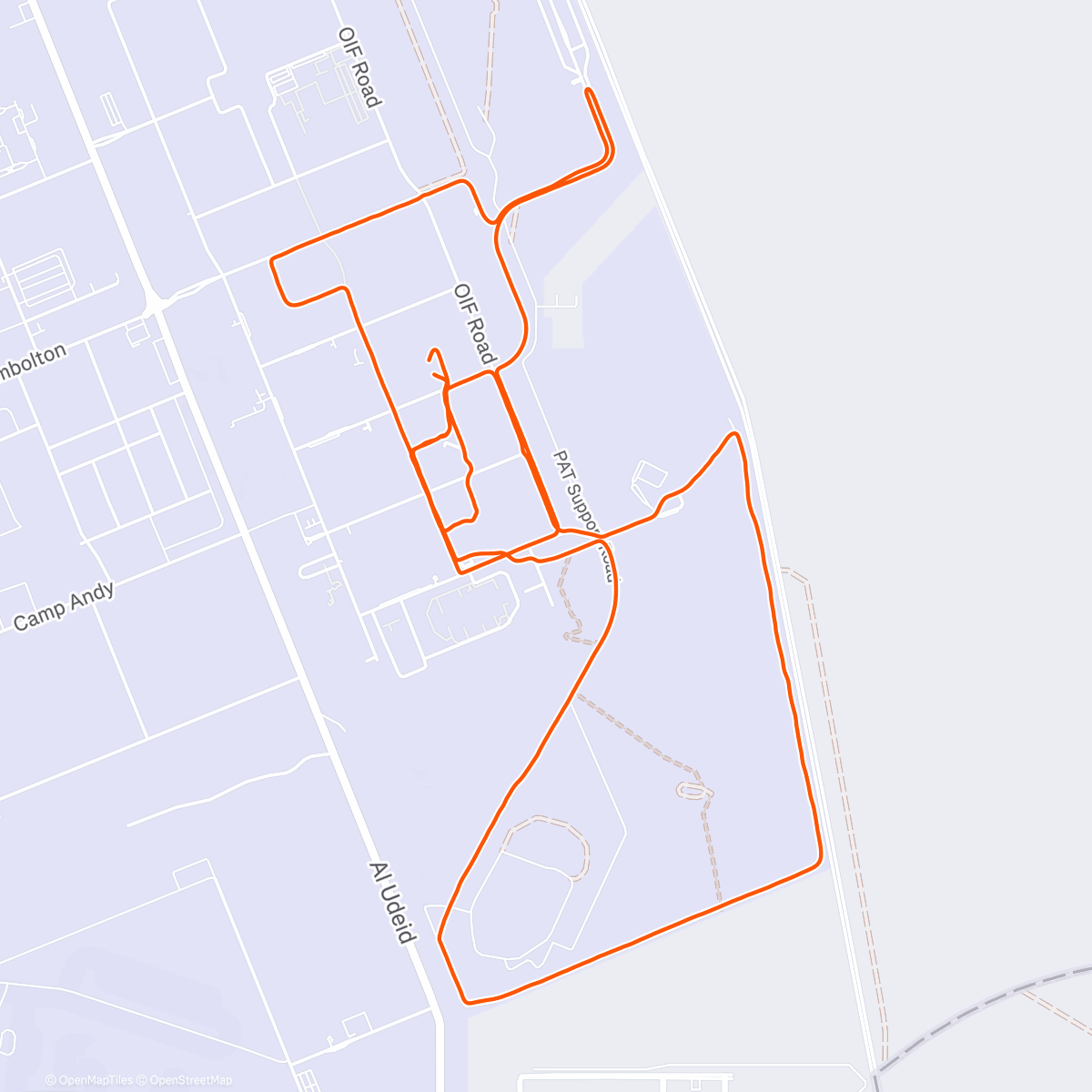 Map of the activity, Sunset Trail Run – LSA Perimeter + AUAB 5k Route