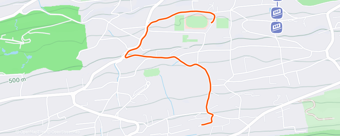 Map of the activity, Course à pied le midi