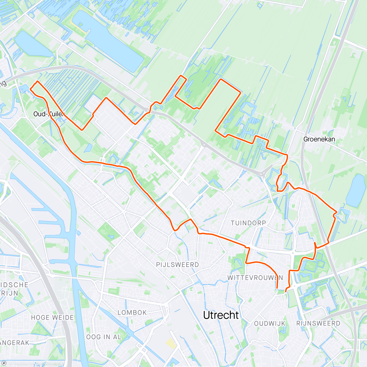Map of the activity, 1h Easy—only 3 days till Race Around The Netherlands 🇳🇱