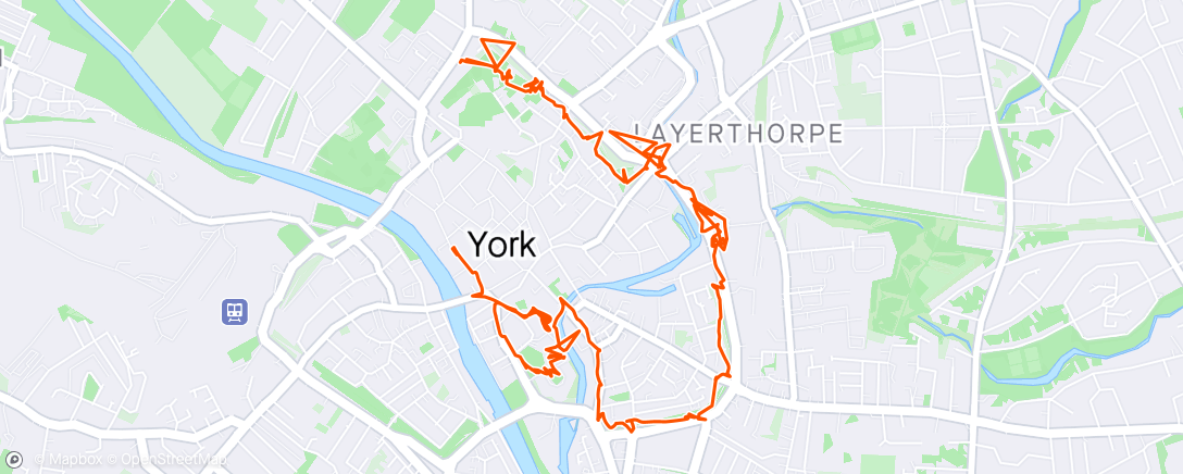 Map of the activity, Morning walk round York