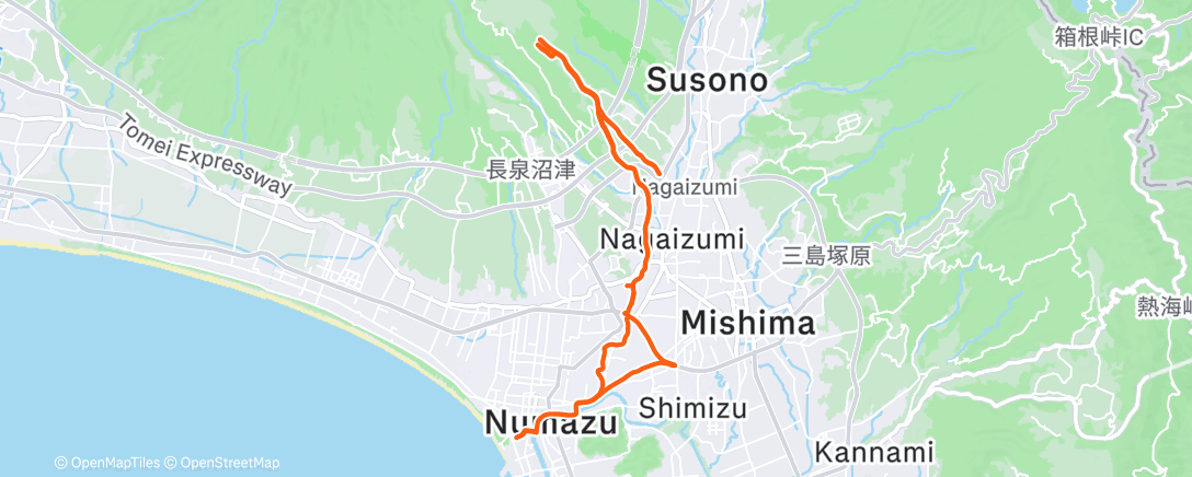Map of the activity, 朝のライド (Dec. - 30)