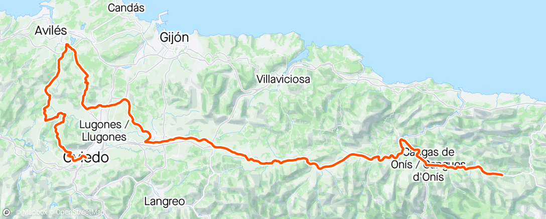 Mapa de la actividad (Vuelta Asturias)