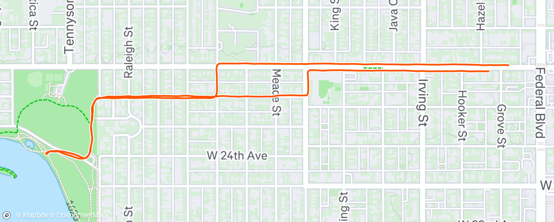 Map of the activity, Afternoon Run