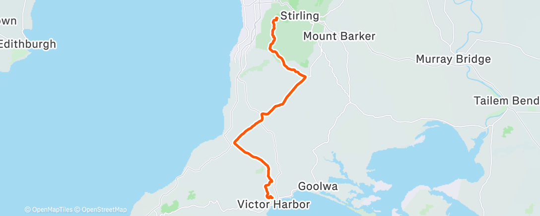 Map of the activity, Victor harbor to Belair
