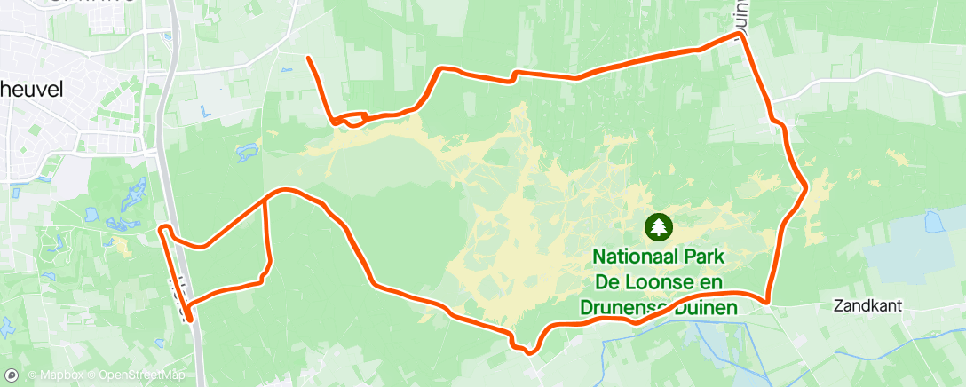 Map of the activity, Lange duurloop Drunense Duinen #38