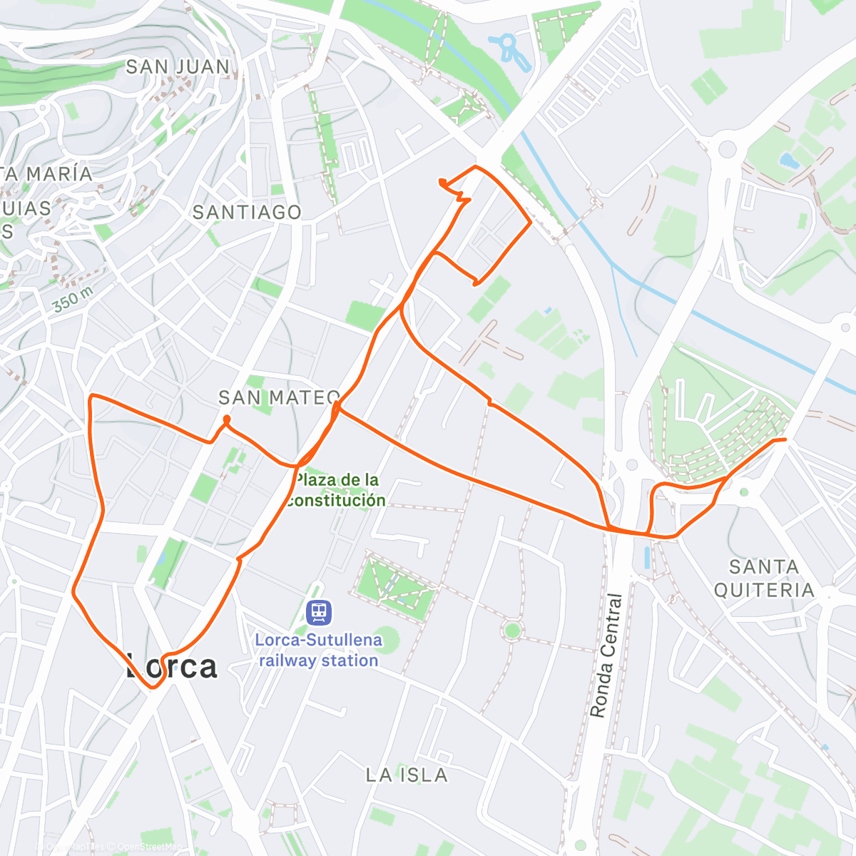 Карта физической активности (Balade dans Lorca avec Cathy .)