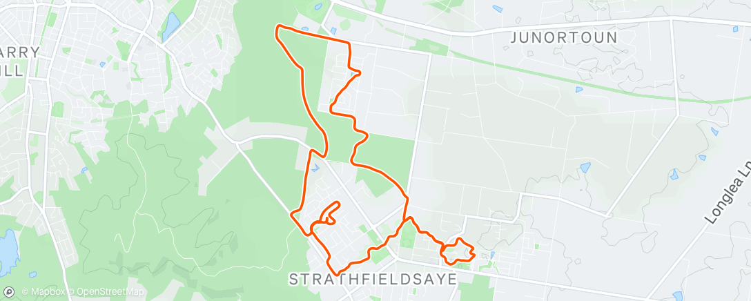 Map of the activity, Evening Ride