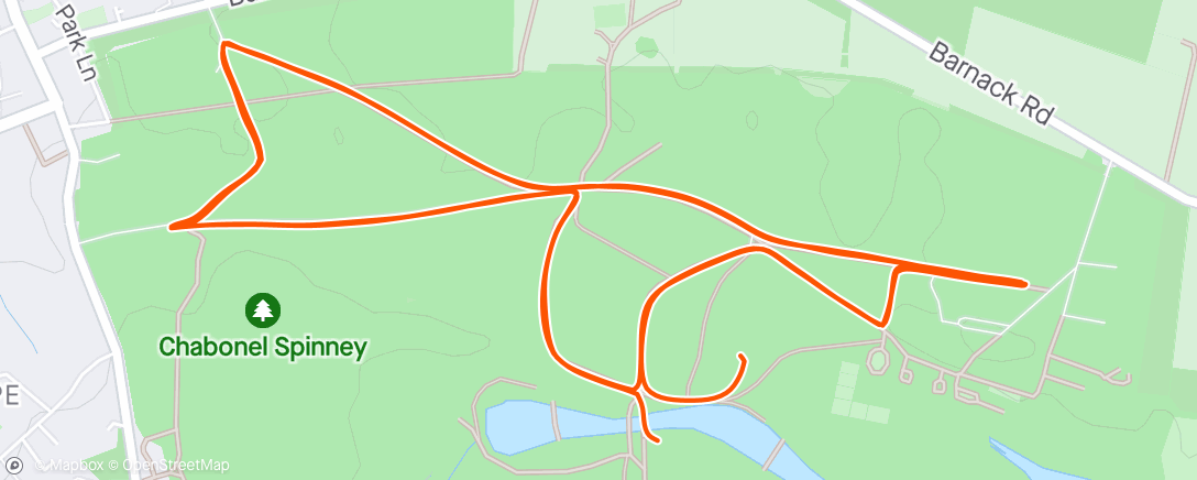 Map of the activity, Burghley Triathlon run