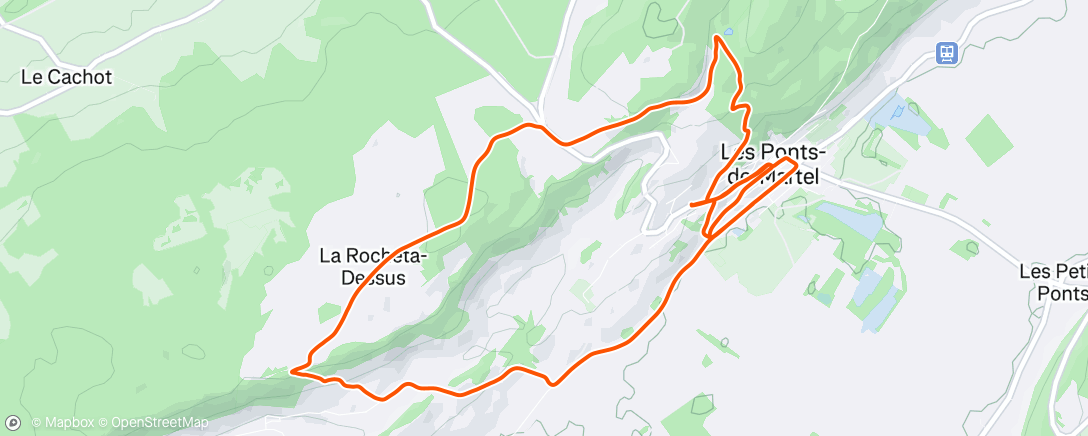 Map of the activity, Sortie VTT le midi