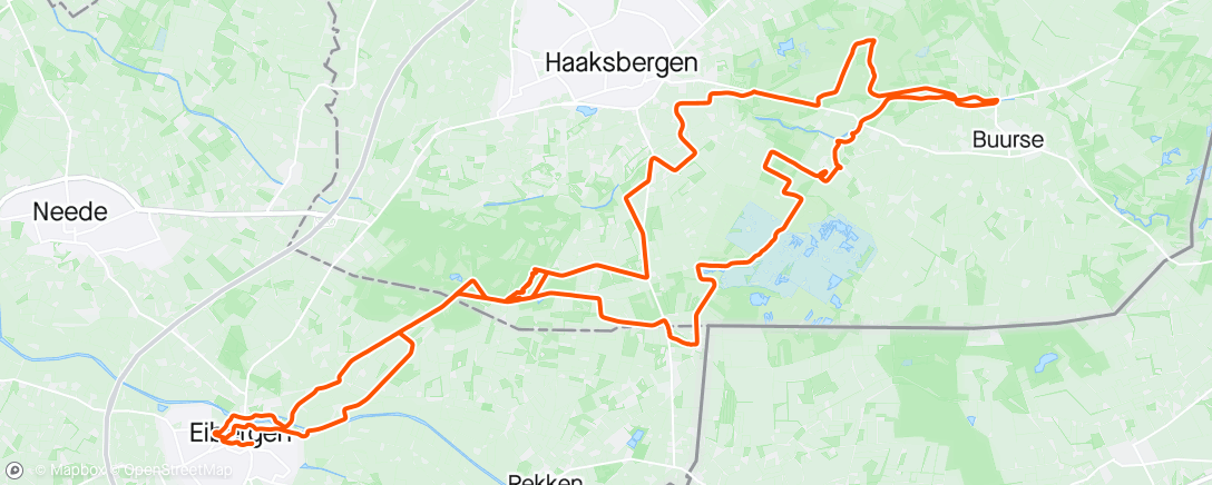 Mapa da atividade, Middagrit op mountainbike