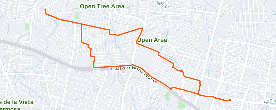 Map of the activity, Vuelta ciclística nocturna