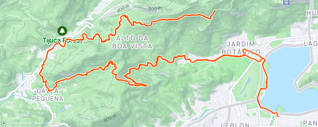 Map of the activity, Pedal paineiras