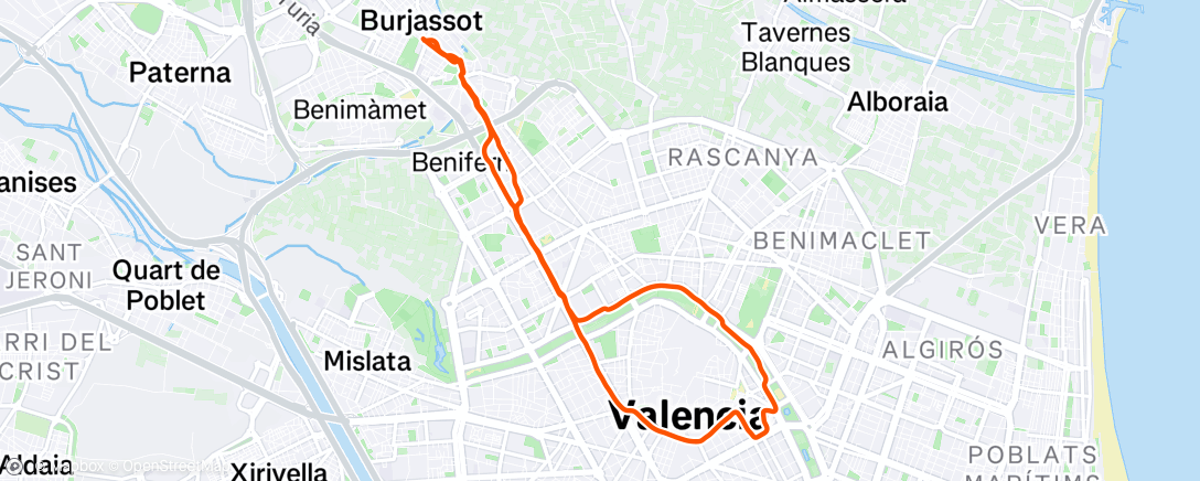 Map of the activity, Evening Run