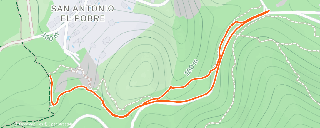 Map of the activity, Caminata de tarde
