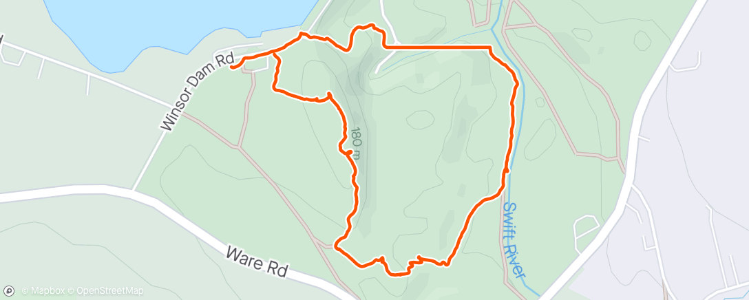 Map of the activity, Quabbin Visitor Center loop.. forgot to hit resume after a breather