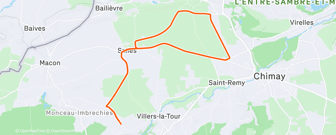 Map of the activity, Cyclisme