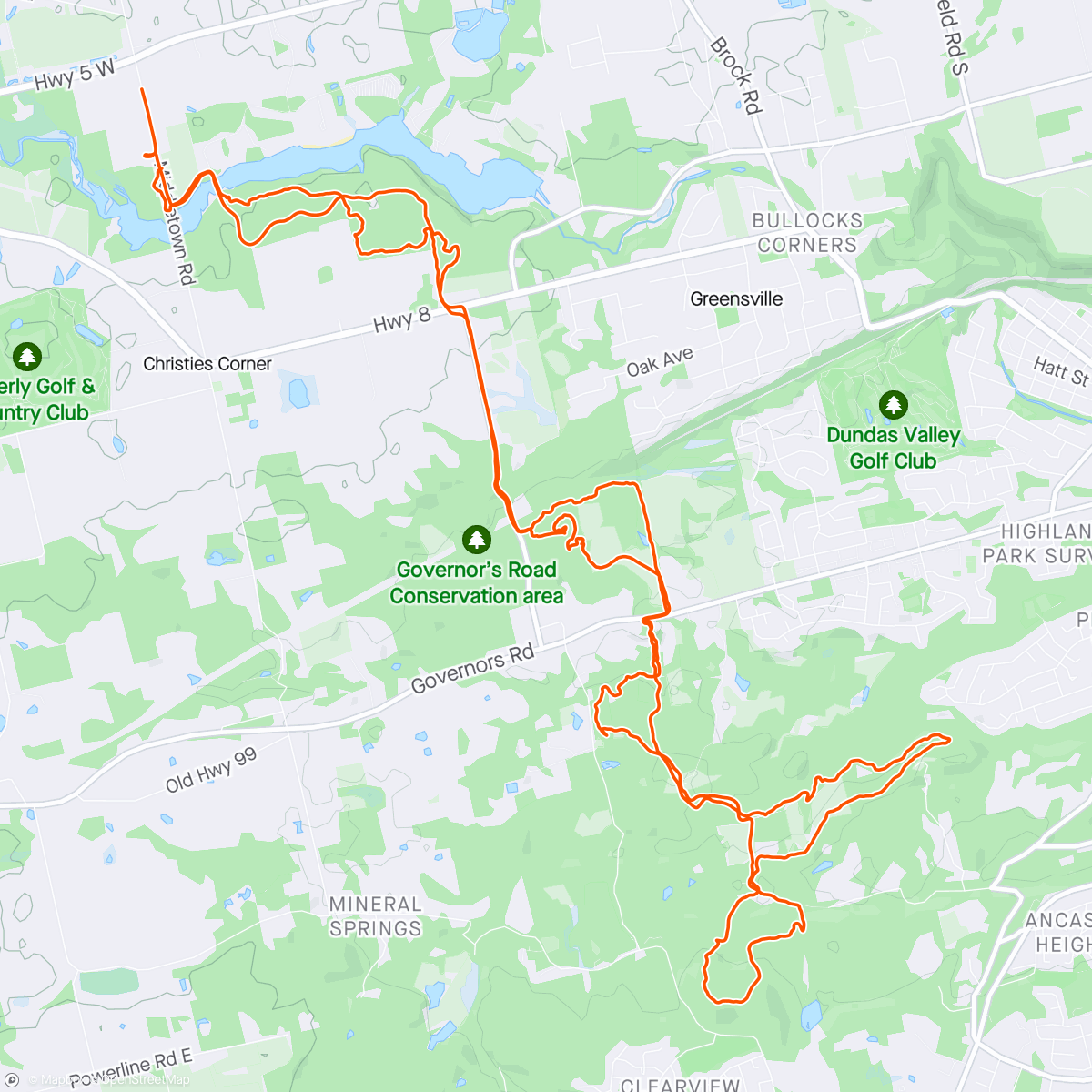 Map of the activity, Trails are quite dry