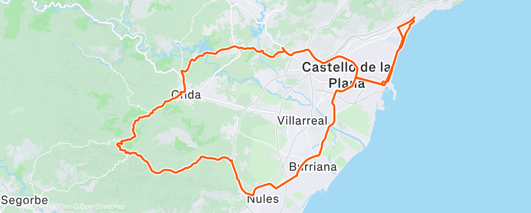 Map of the activity, Bicicleta a la hora del almuerzo