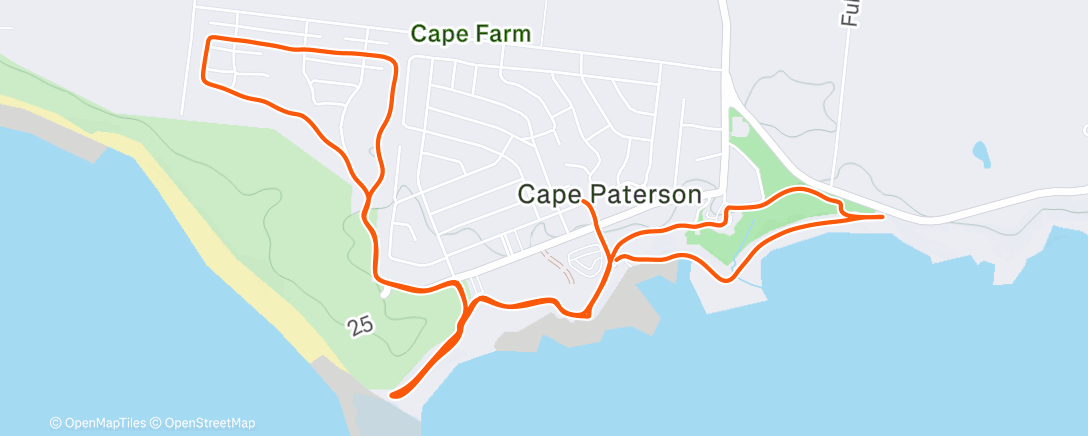 Map of the activity, Breezy Cape run