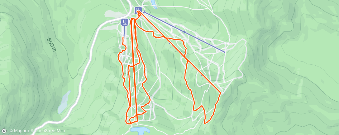 Map of the activity, Family ski day