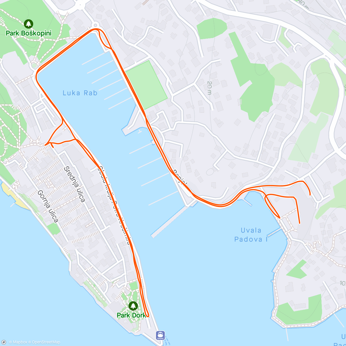Map of the activity, ☁️ Rab Afternoon Ride