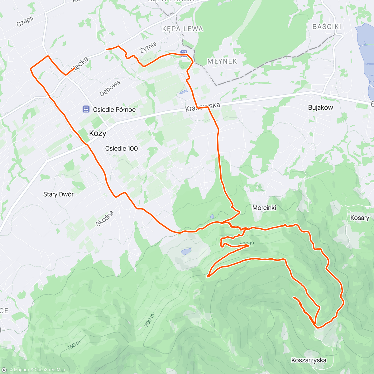 Mapa de la actividad, Afternoon Ride na Zasolnice