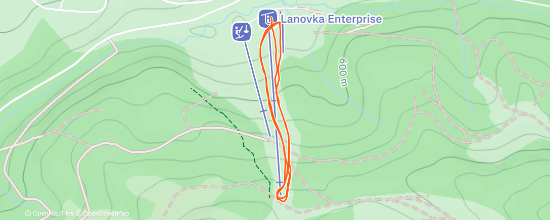 Map of the activity, Jasenská Skitour cez prestávku