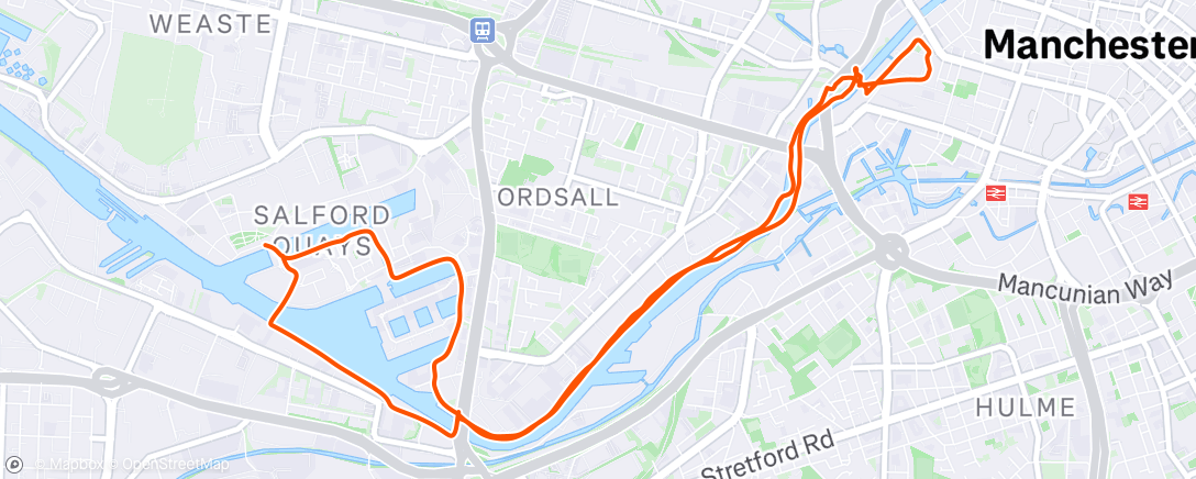 Map of the activity, Afternoon Run