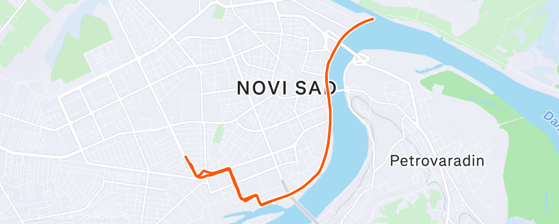 Map of the activity, Afternoon Run