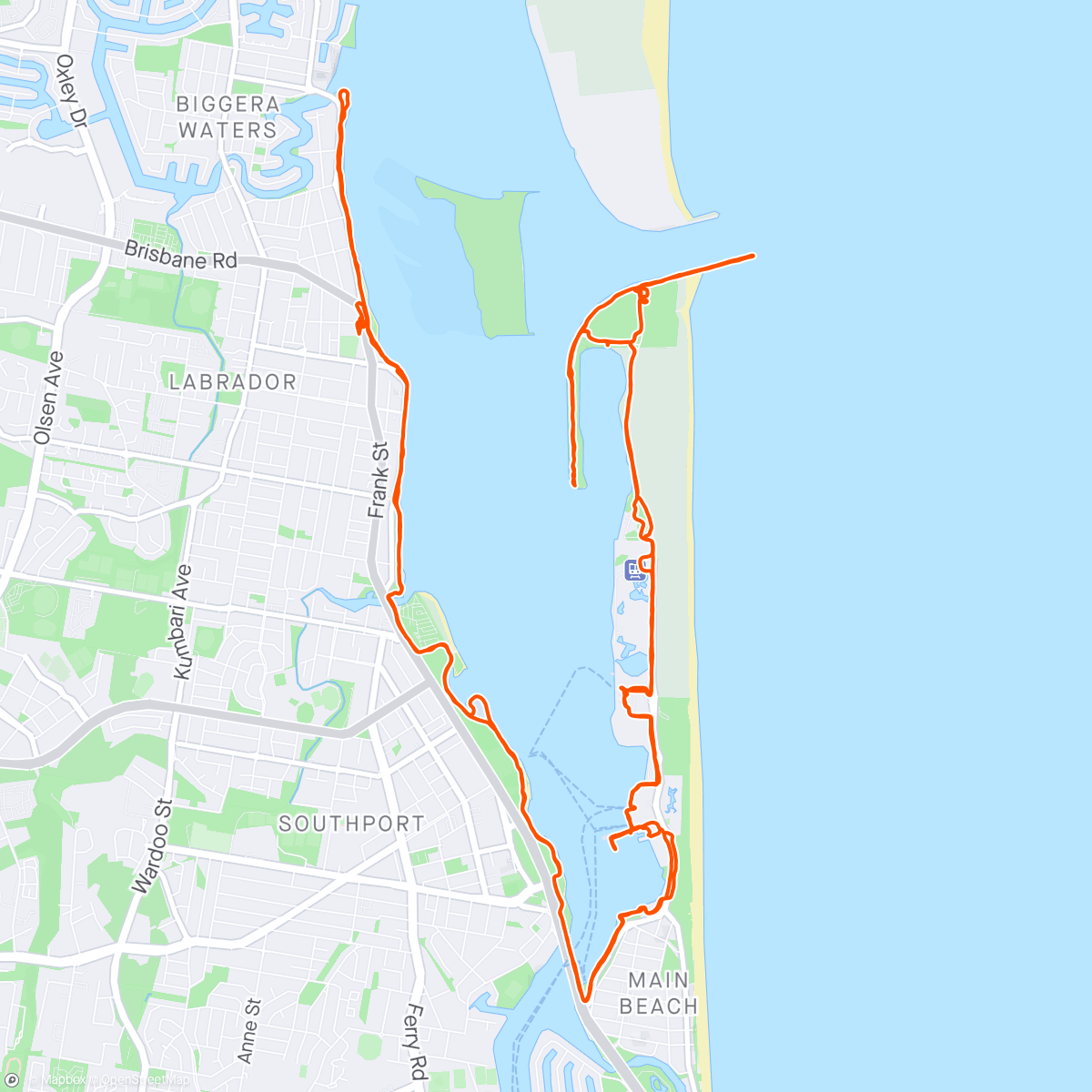 Map of the activity, Gold Coast by myself