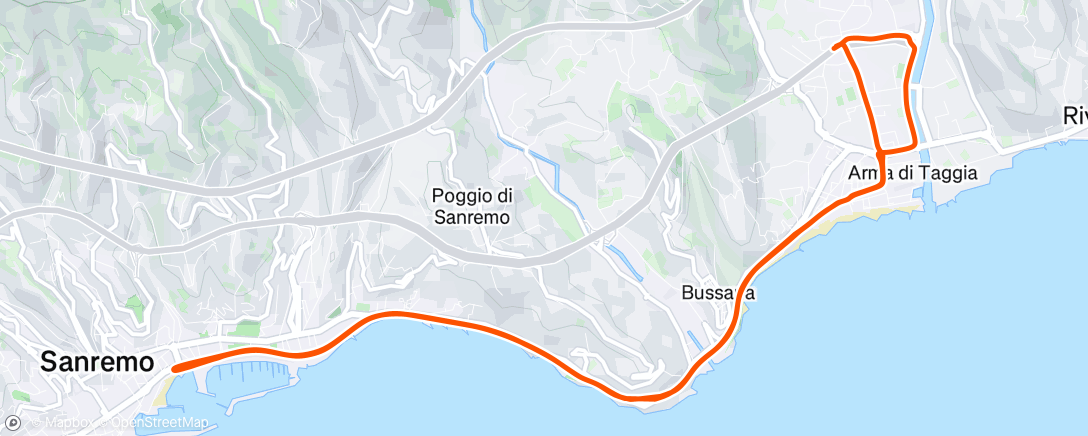 Map of the activity, Evening Ride