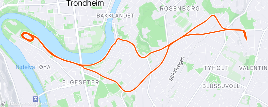 Map of the activity, 3x5 min + 2x(4-3-2 min) med COWI 🏃‍♂️