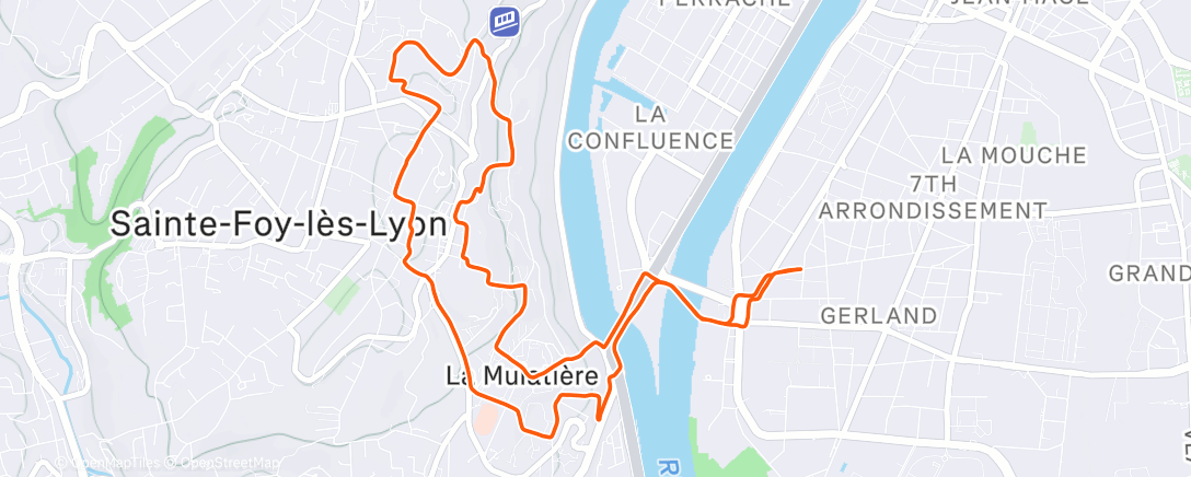 Map of the activity, Course à pied le matin