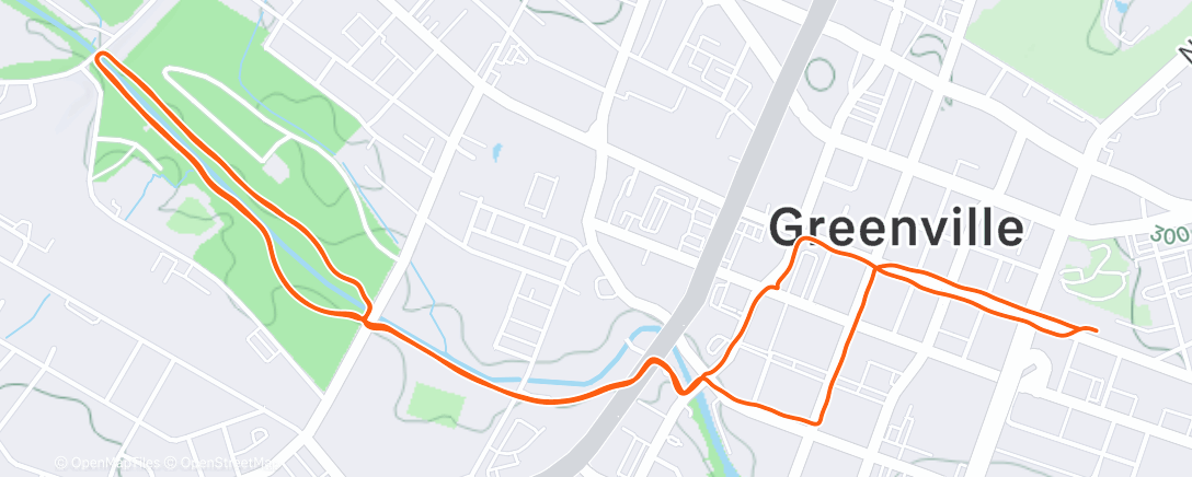 Map of the activity, Afternoon Run