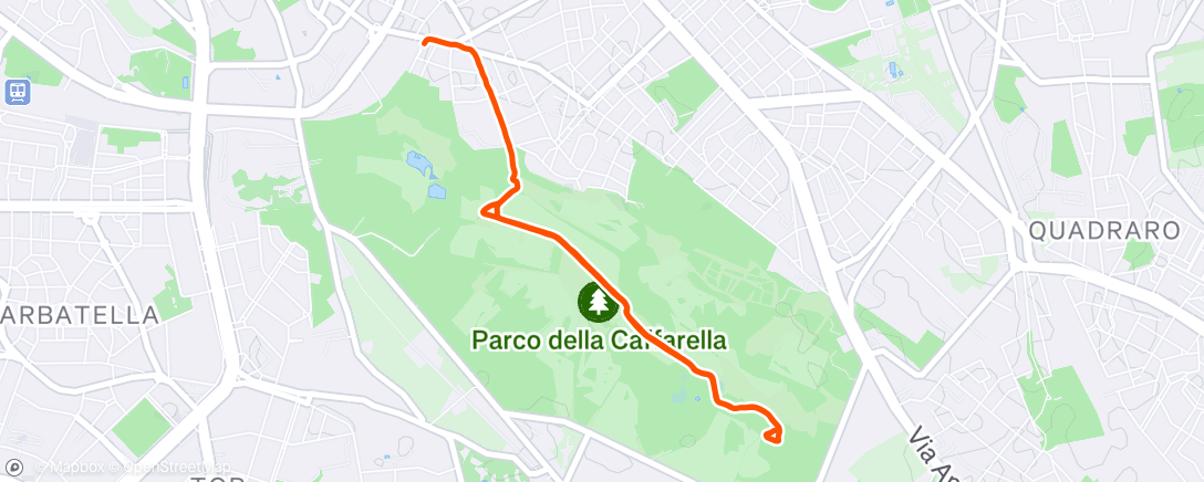 Map of the activity, Corsa dell'ora di pranzo