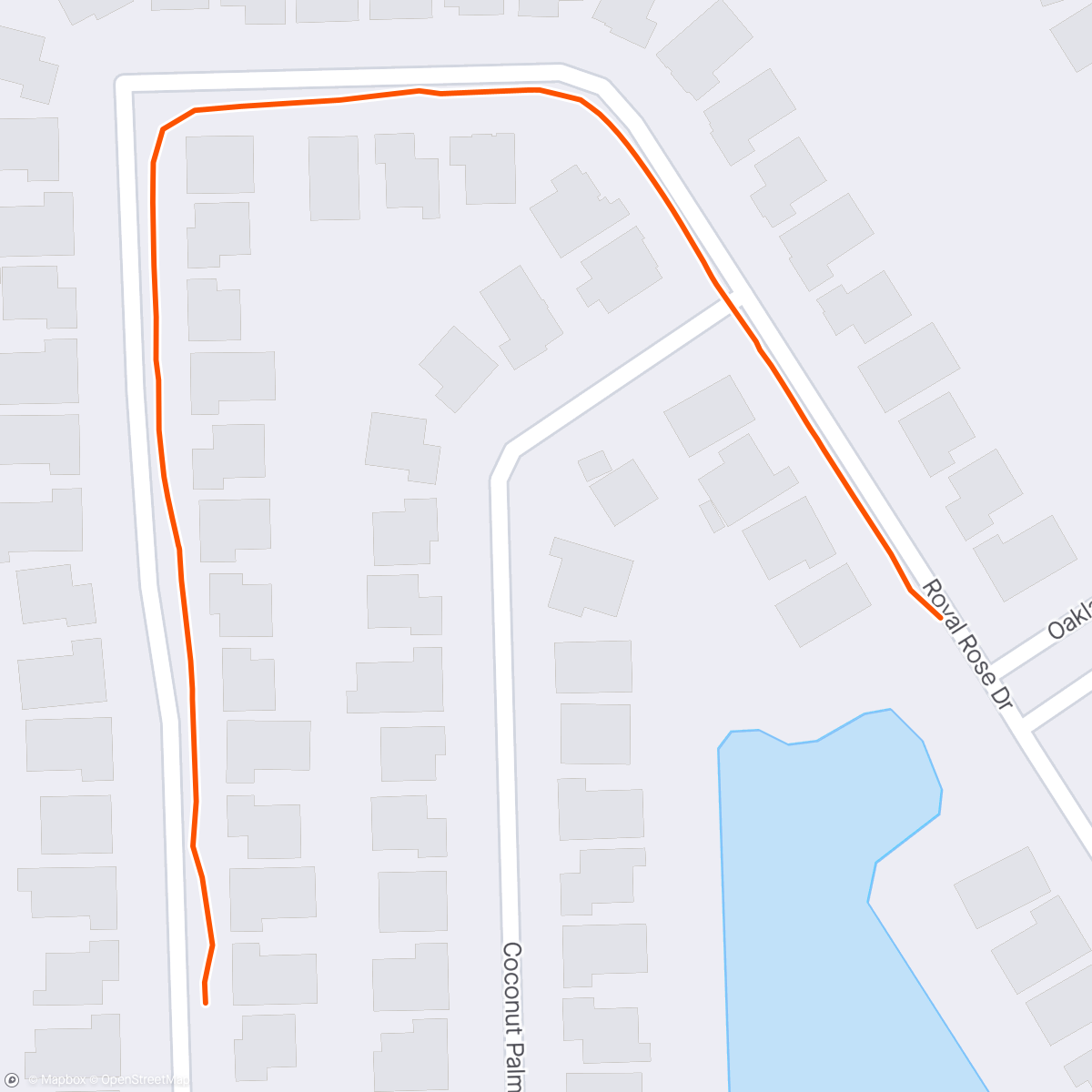 Map of the activity, Evening Dog Walk (1 miler)