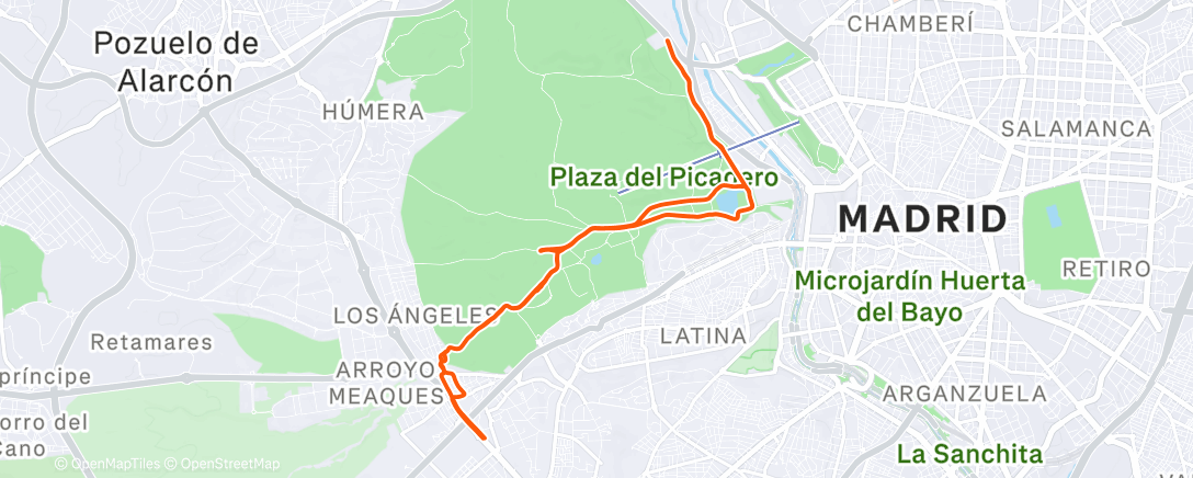 Map of the activity, Bicicleta a la hora del almuerzo