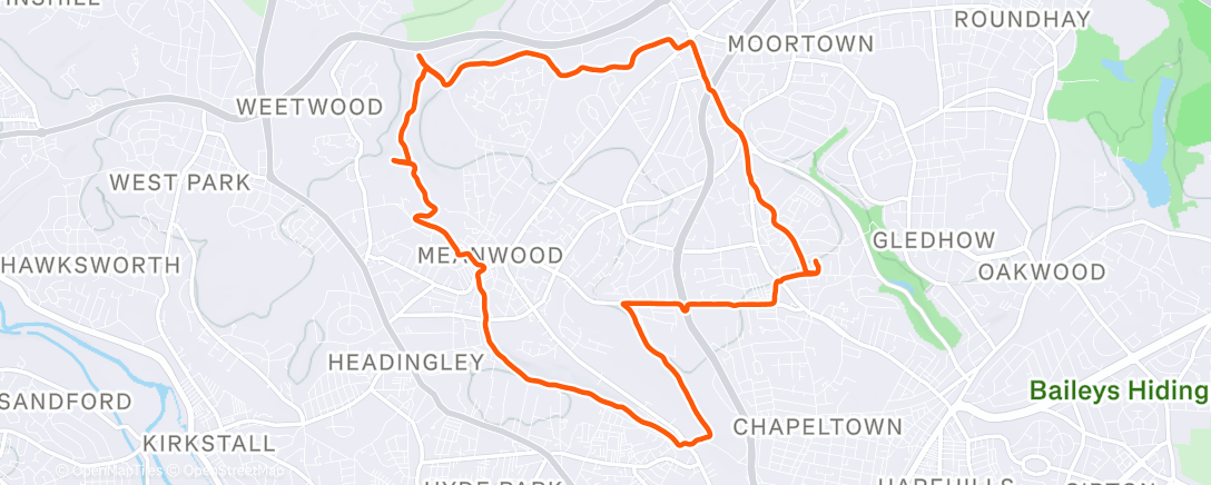 Map of the activity, Morning Trail Run