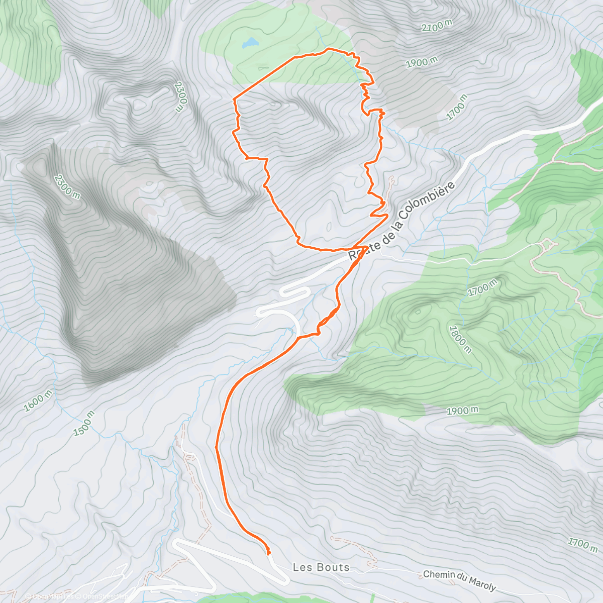 Map of the activity, Ski de randonnée le matin