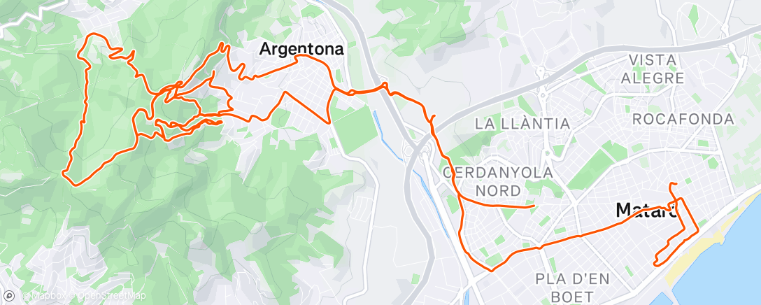 Map of the activity, Bicicleta por la mañana