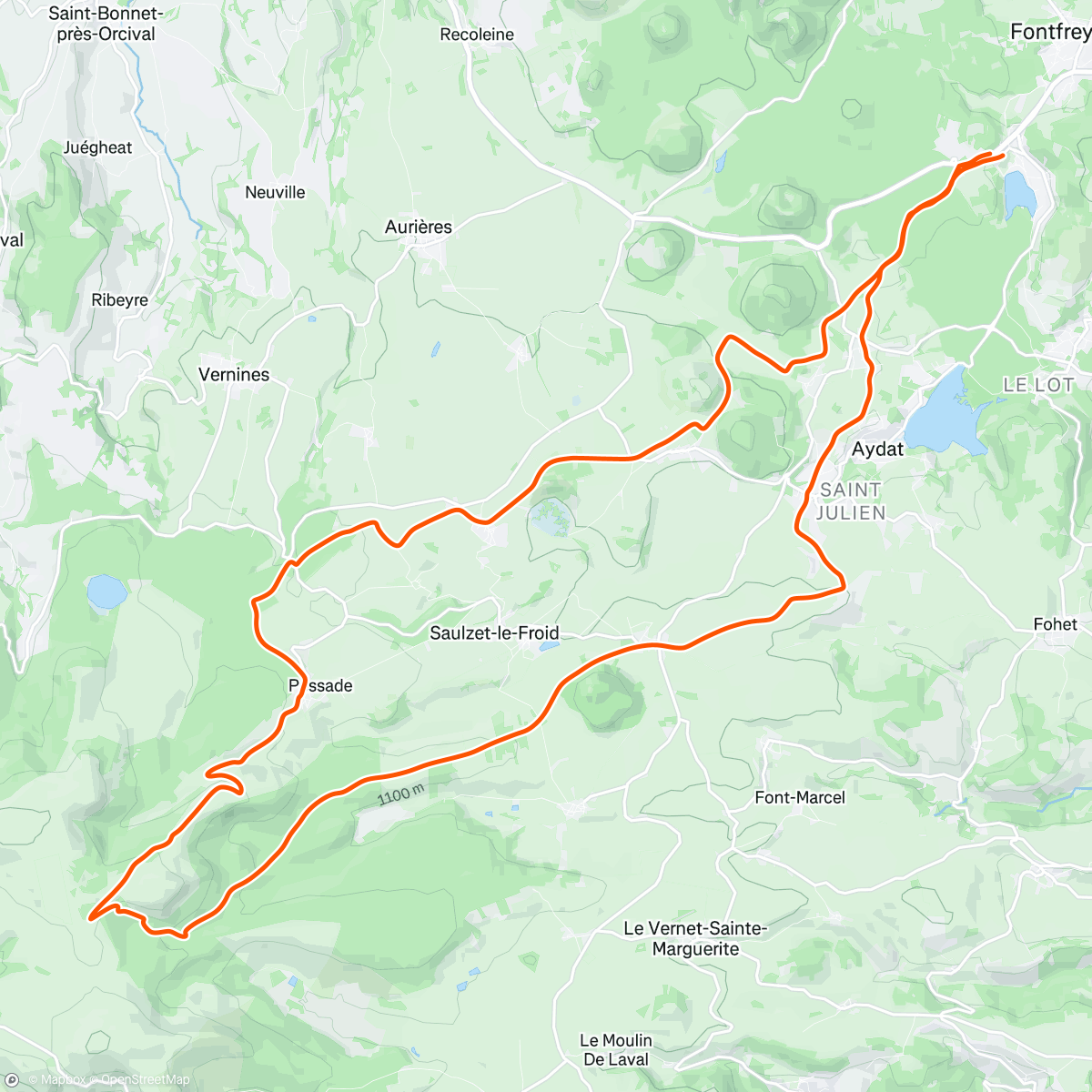 Map of the activity, Col de Dyane/ Baladou avec les pinks ladies