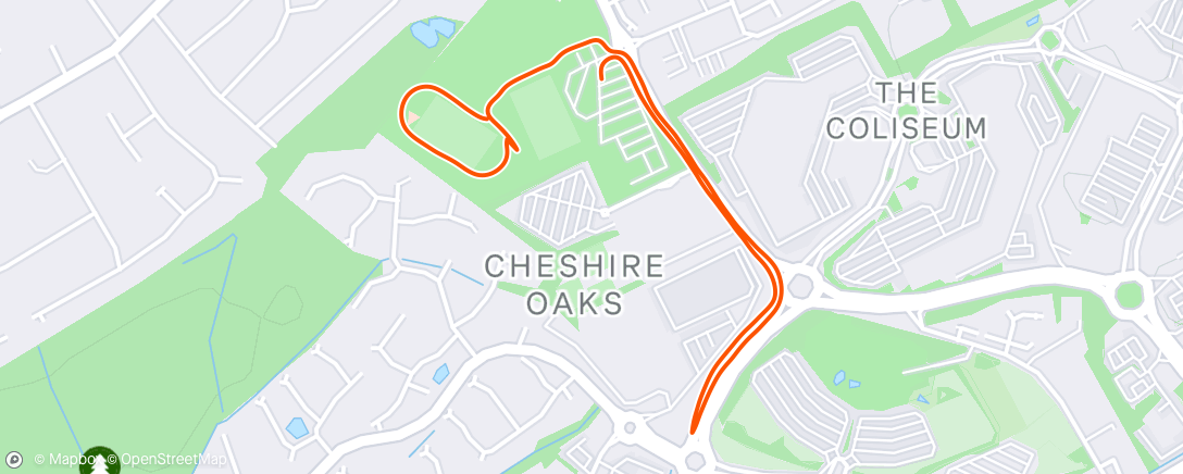 Map of the activity, Afternoon Run