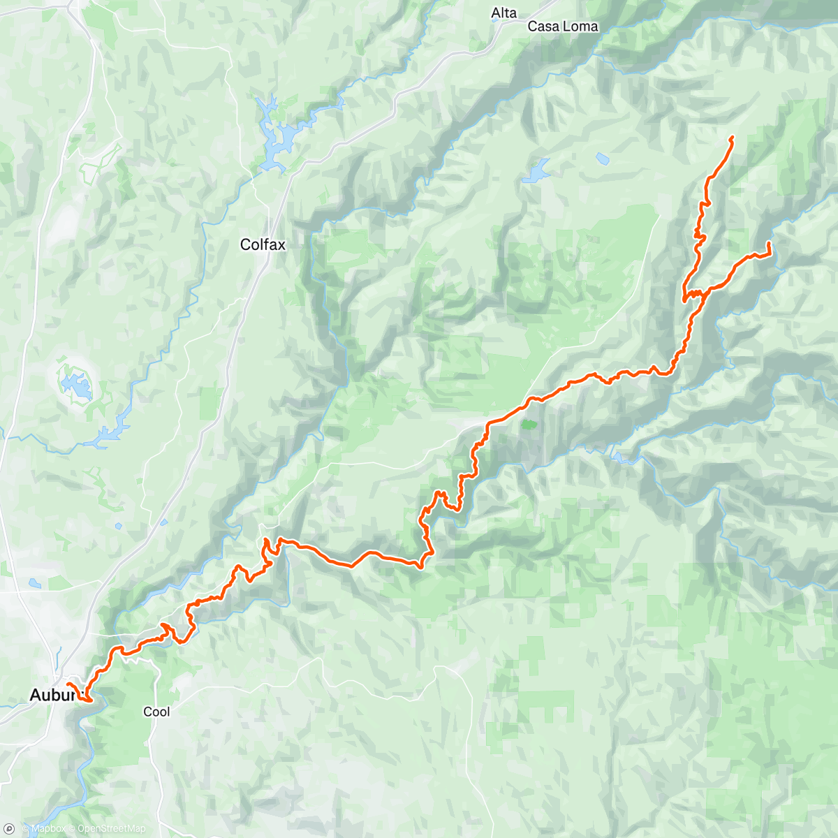 Map of the activity, Canyons 100k
