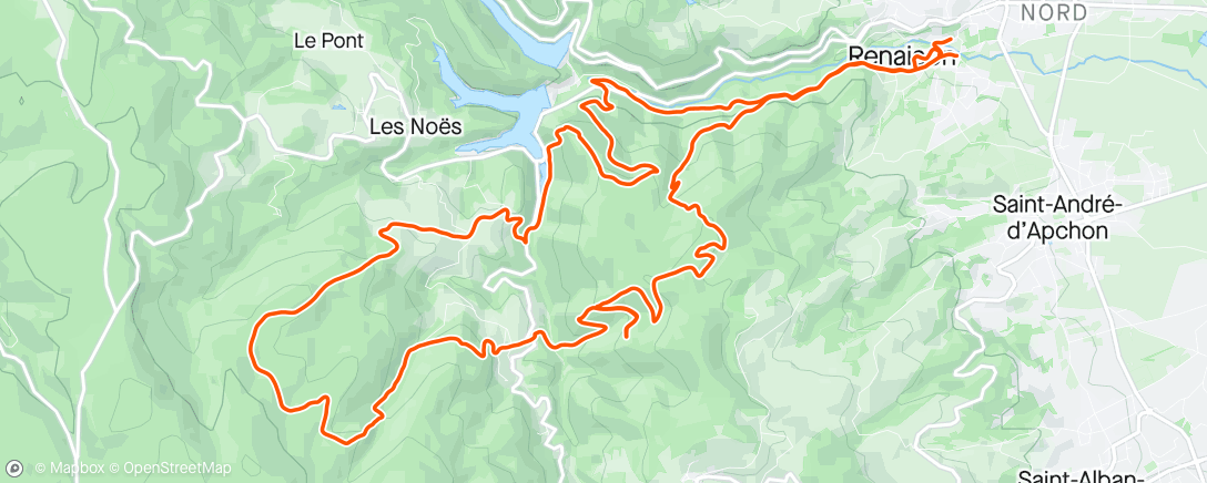 「Trail Côte Roannaise」活動的地圖