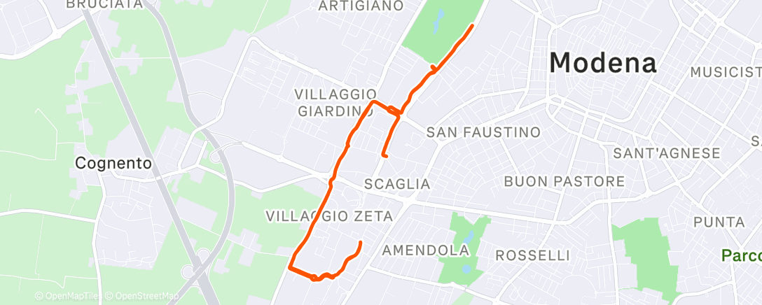 Map of the activity, Afternoon Run
