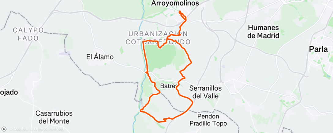 Map of the activity, Bicicleta de montaña por la tarde