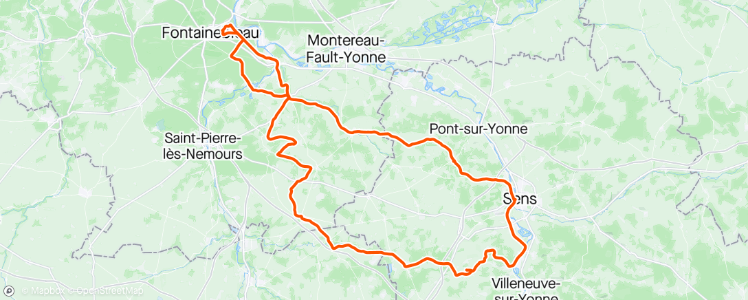 Map of the activity, Grosse sortie de vélo avec Thierry préparation pour PN 2024
