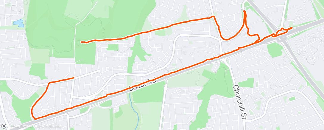 Map of the activity, North Tyneside - Base (Watch suggested run - Strava Route)