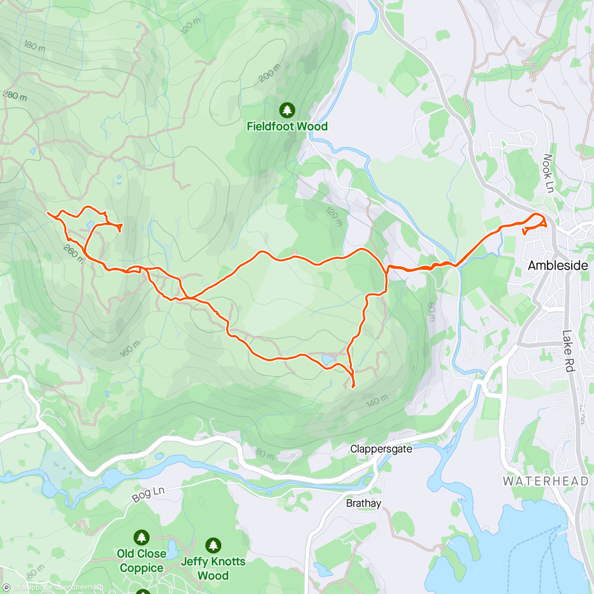 Map of the activity, Loughrigg Fells