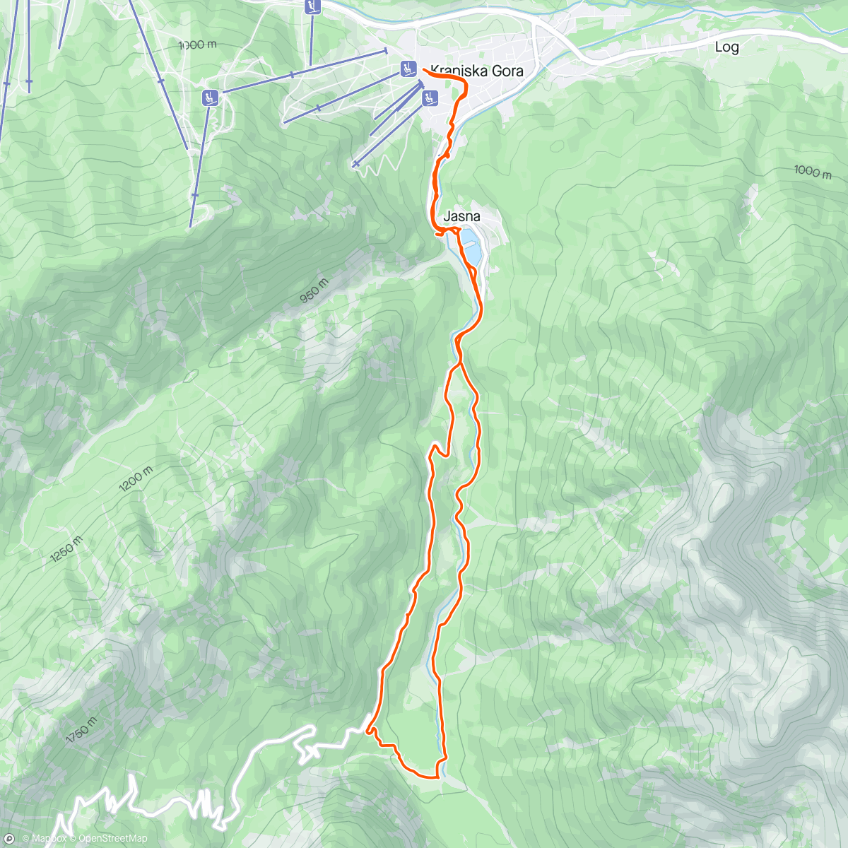 Map of the activity, Krnica kranjska gora